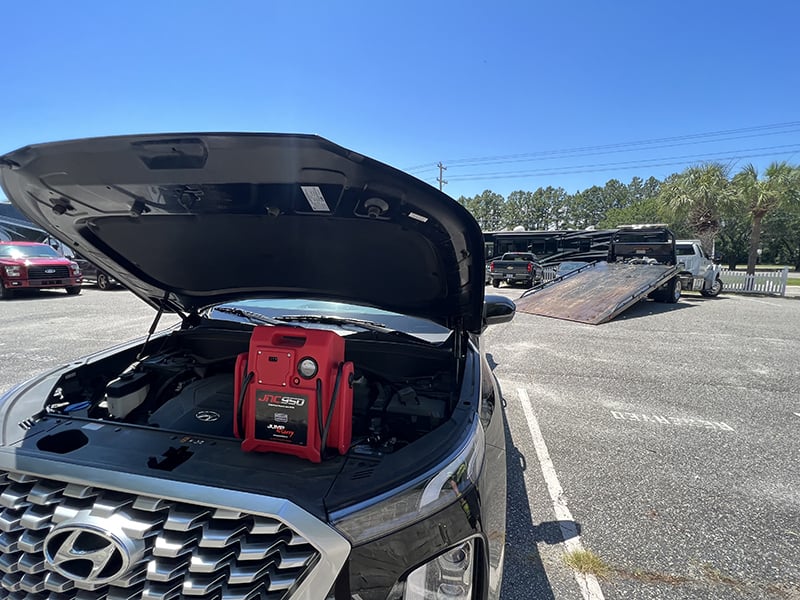 charging a battery in parking lot