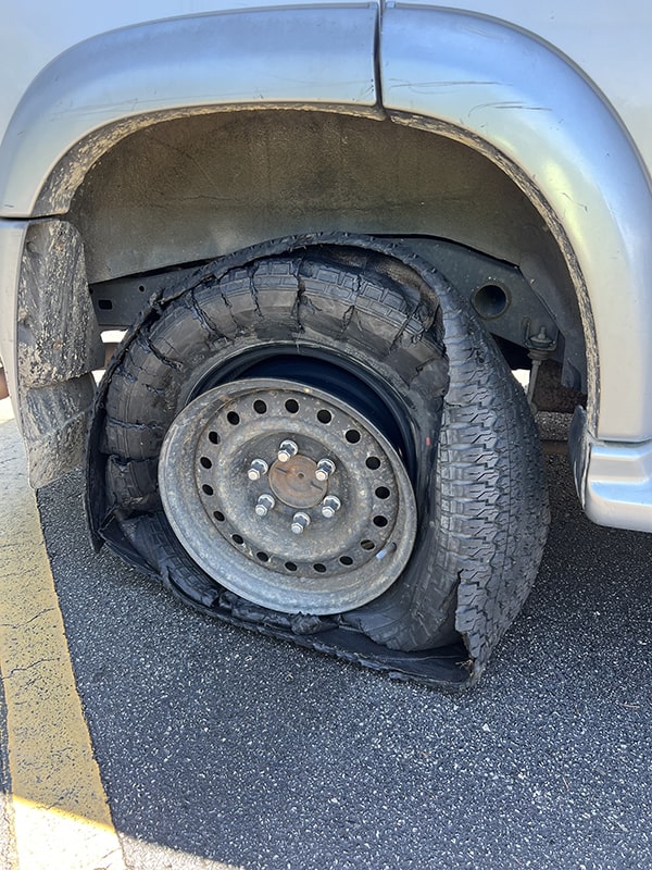 busted tire